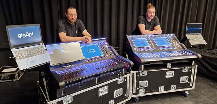 Simon Kemme and Jasper Ellenbroek of Gigant, with new digital mixing consoles