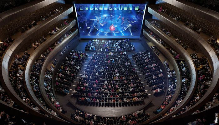 The Royal Diriyah Opera House interior, looking down at audience