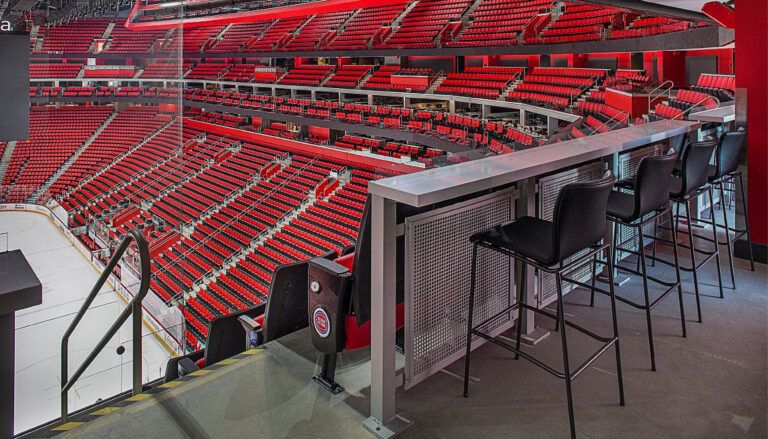 Drink Rail installed in arena