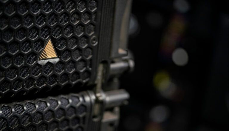 close up of loudspeaker