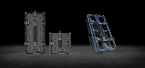 Three modular LED panel units in different sizes